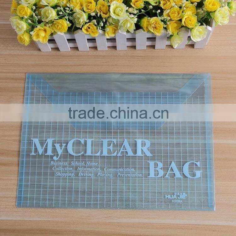 A4 FC size clear plastic PP Document Wallets Folders with Press Button