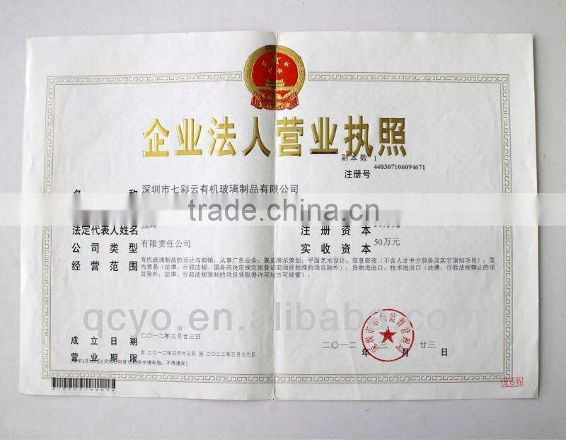 QCY laser engraving acrylic led sign