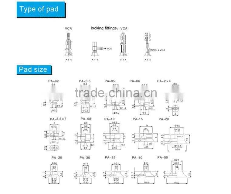 PA Type Vacuum Saction Pad
