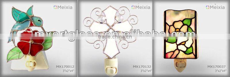 NTL201401 stained glass plug in fusing night light for home decoration