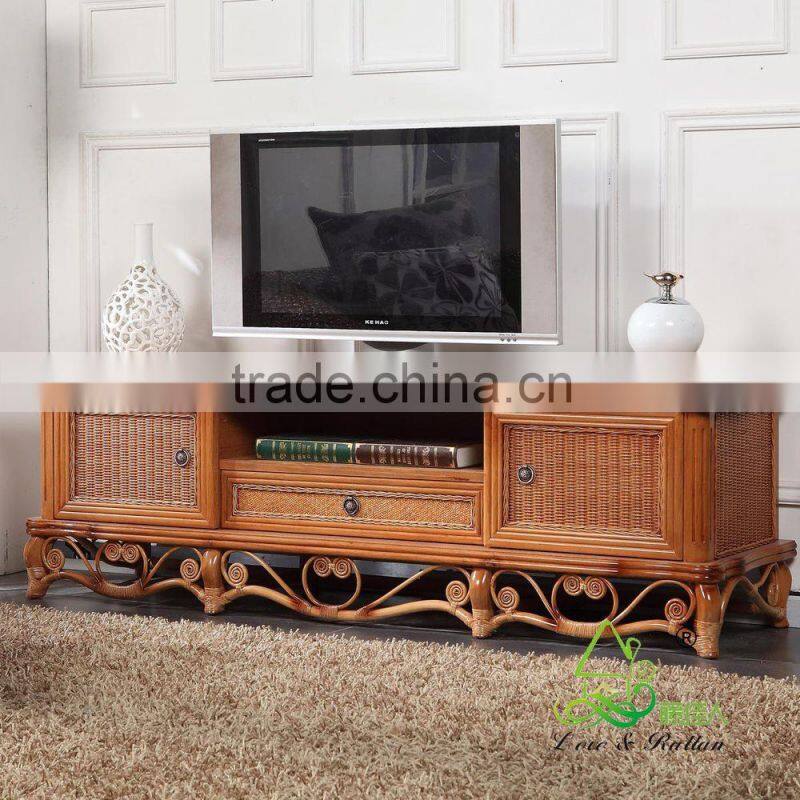 2015 High Quality Indoor bamboo Cane 123 sofa sets Vintage Rattan Furniture for salon