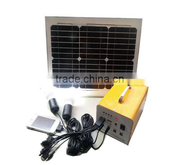 Nice Power 15W DC Solar System Kit , 2 Led light ,solar panel , battery