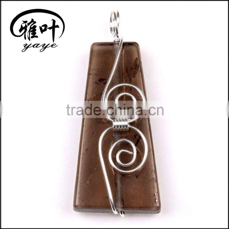 Wholesale Gemstones Fashion Pendants Crystal Trapezoid Necklace&Pendants