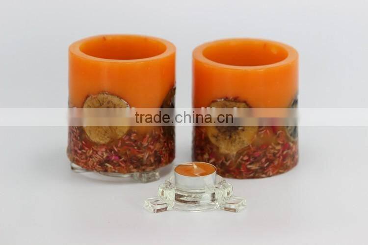 dried flower design candle for decoration wholesale