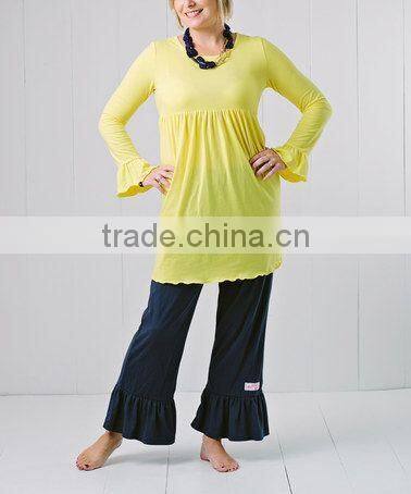 Women Shirt And Pant Color Combinations Women's ruffled capri Pants