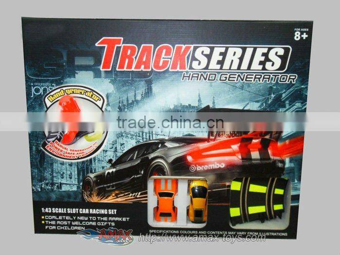 sc-495940 1:43 scale hand powered slot car with track length 7.4 meter