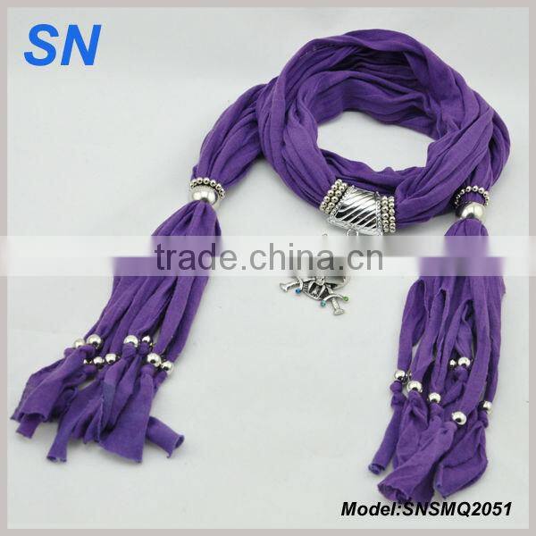 Hot Selling Polyester Alloy Jewelry Beads Pendant Scarf