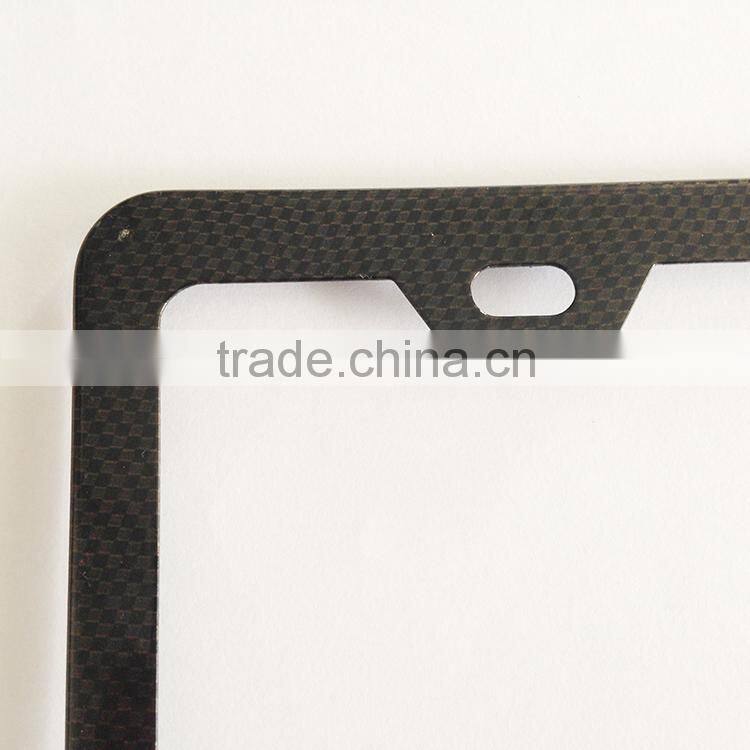 Custom USA size stainless steel carbon fiber film license plate frame ,number plate frame