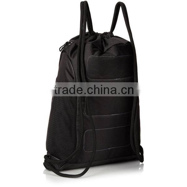 Durable Zippered Nylon Sports Canvas Drawstring Backpack Bag