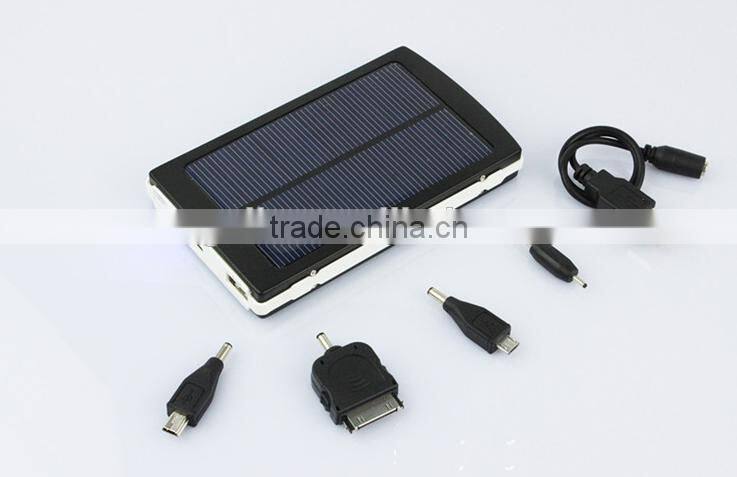 rear capacity 10000mah portable dual usb solar power bank