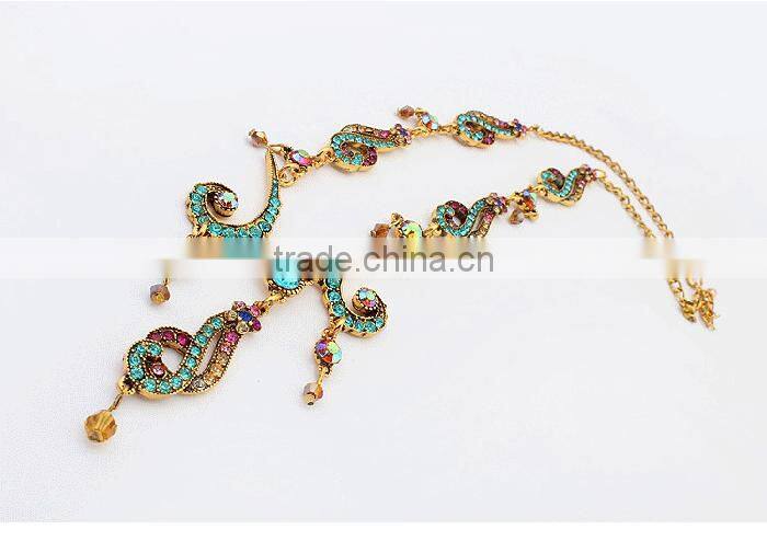 Wholesale women gold jewelry necklace, ladies luxury diamond necklace