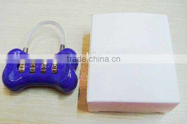 top security mini wire luggage lock code padlock in bone locks