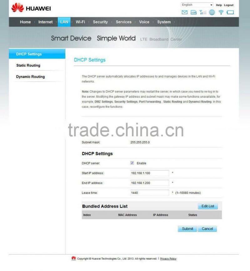 Huawei E5172s-22 LTE FDD800/900/1800/2100/2600Mhz TDD2600Mhz Wireless Gateway Router