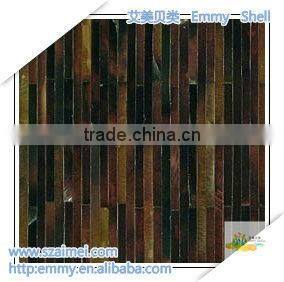 luxury strip black/gray mother of pearl seashell mosaic wall tile factory price