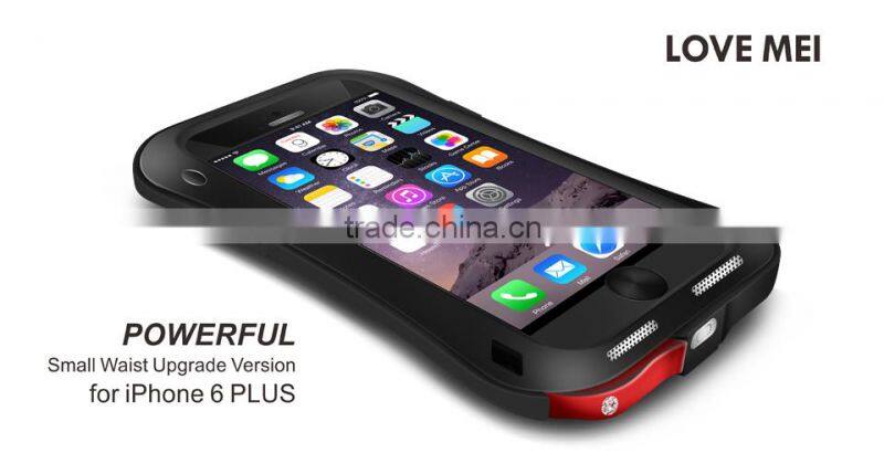 Love Mei Aluminum Metal Gorilla Waterproof Case Cover For Iphone 6 Plus