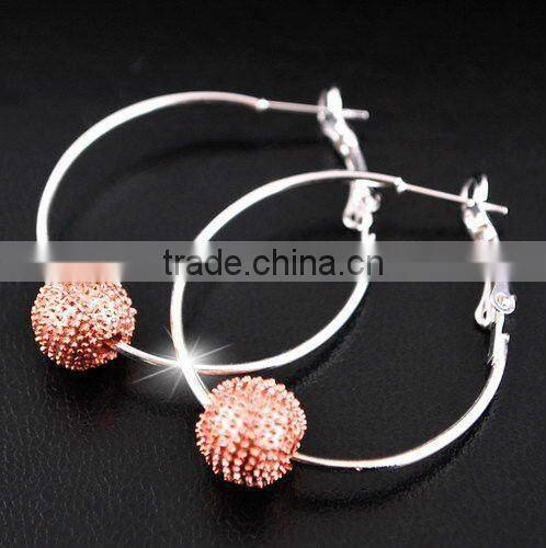 Hot sale alloy ball shamballa hoop earring