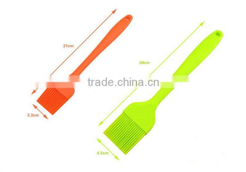 green flat high temperature resistant silicone barbecue brush,silicone rubber BBQ cleaning basting brushes