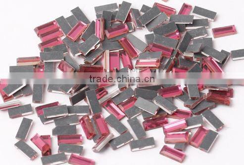 Machine Cut Glass Stones Rectangle glass stone for iphone case DIY material