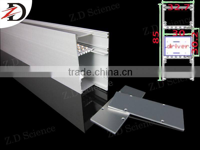 UP and Down Wall LED Lighting Profile , Linear Lighting Fixture LED Aluminium Extrusion With Diffuser Cover