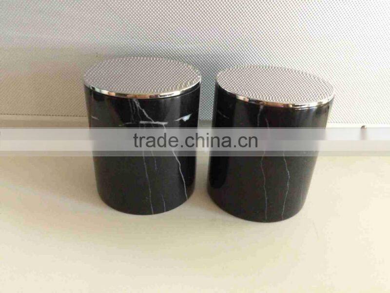 Christmas black glass candle jar/ glass jar for candle with lids/ marble candle jars with lid