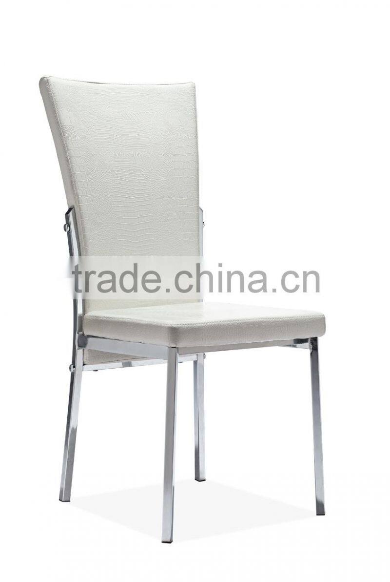 Z635 Modern 2pcs Stylish Black PU & Chrome Metal Dining Room Dining Chair