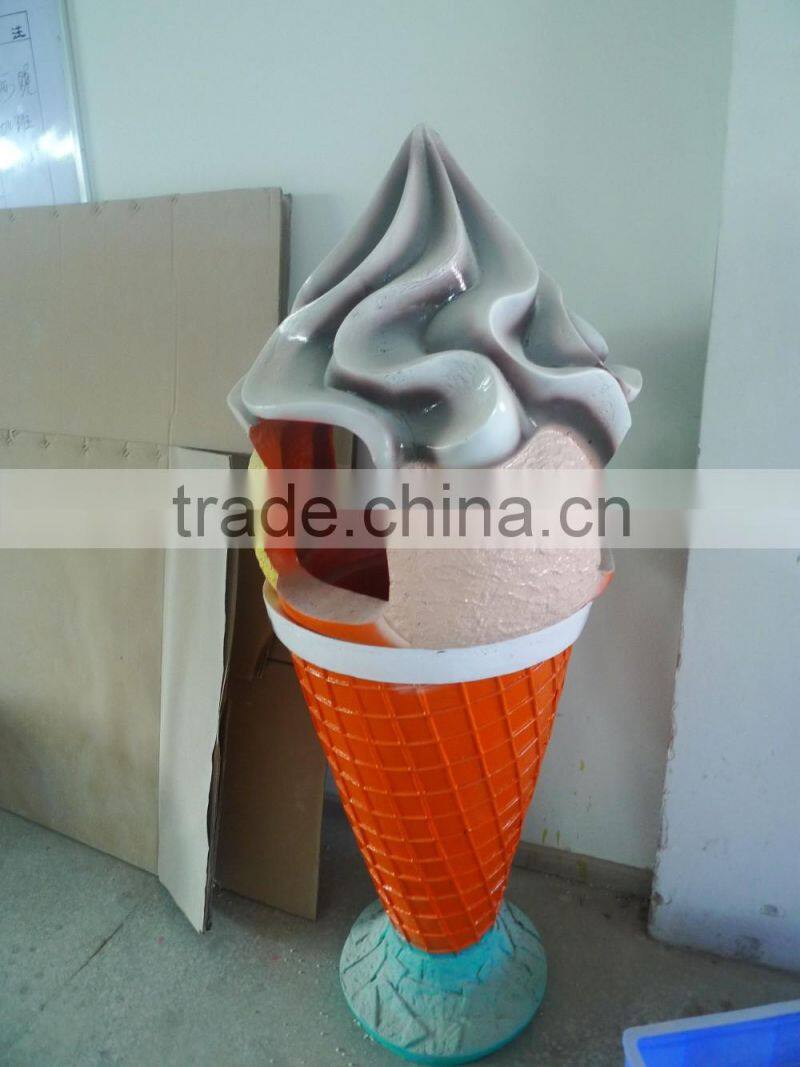 Ice cream shop decoration/ Fibreglass Ice cream trash can decoration advertising/Ice cream shop decoration