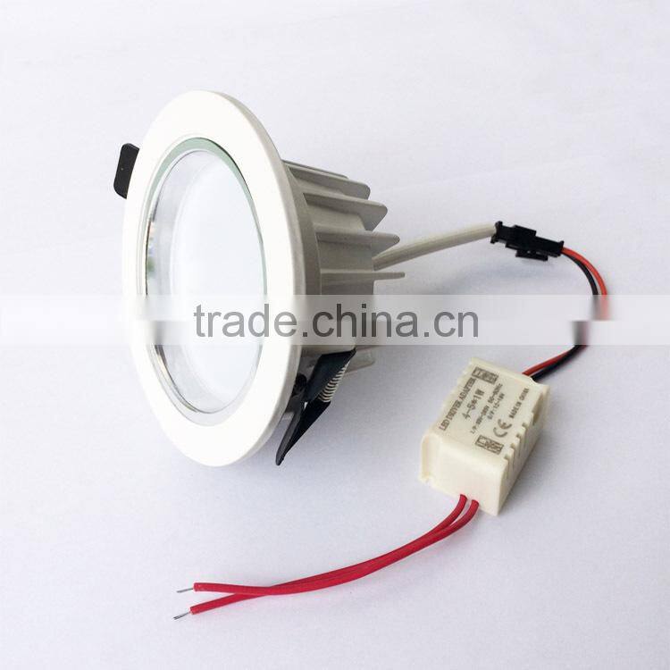 Acrylic cover wide angle 5w indoor ceiling light LED downlights