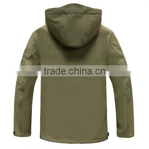 Custom men sofeshell jackets with hat