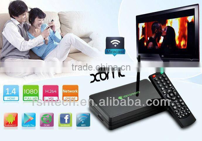 Dual core iptv channel wifi smart TV box 1080P &3D blue-ray movies media player pre-install XBMC addon HDMI android TV box