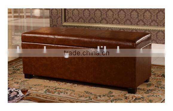 Decorative bonded leather storage long bench OT -779