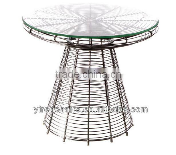antique metal dinning table/metal glass dining table/round dinning table