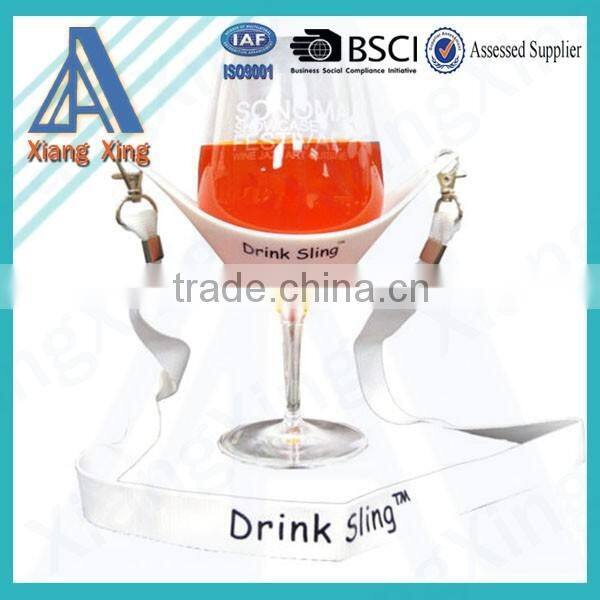 Customized Logo Promotional Wine Glass Holder Lanyard