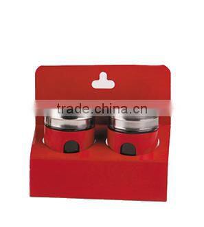 glass salt and pepper spice shaker jar with metal lids set