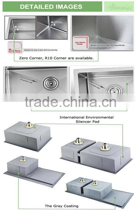 Kitchen furniture American Canada hot sales undermount single handmade kitchen sink with cupc certififcation