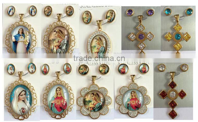 New Arrival wholesale stainless steel cubic zirconia jewelry set