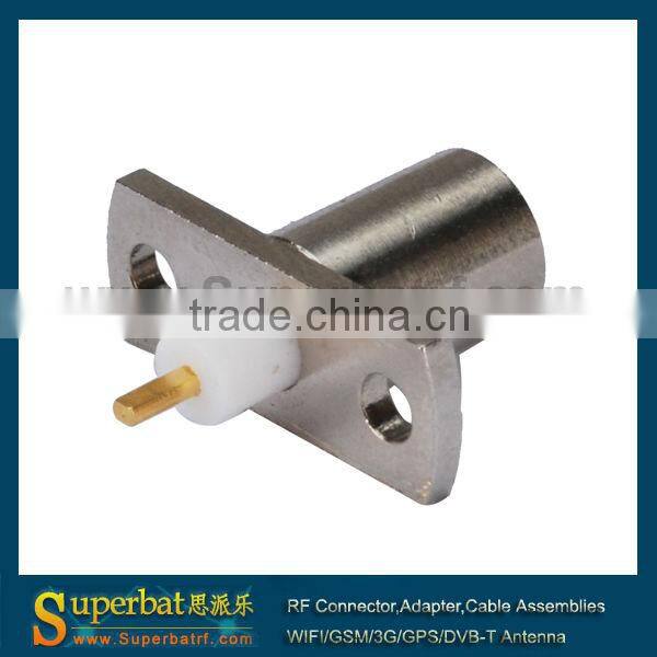 SMB connector 2 hole panel mount Plug with short dielectric and solder pos