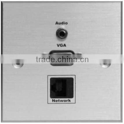 Brushed Aluminum Faceplate with audio video and network, metal wallplate with rj45