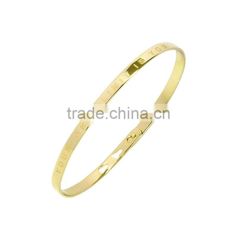 Memories Bangles with Customize Design Word 'YOUR ONLY LIMIT IS YOU' with 4mm/7mm Width