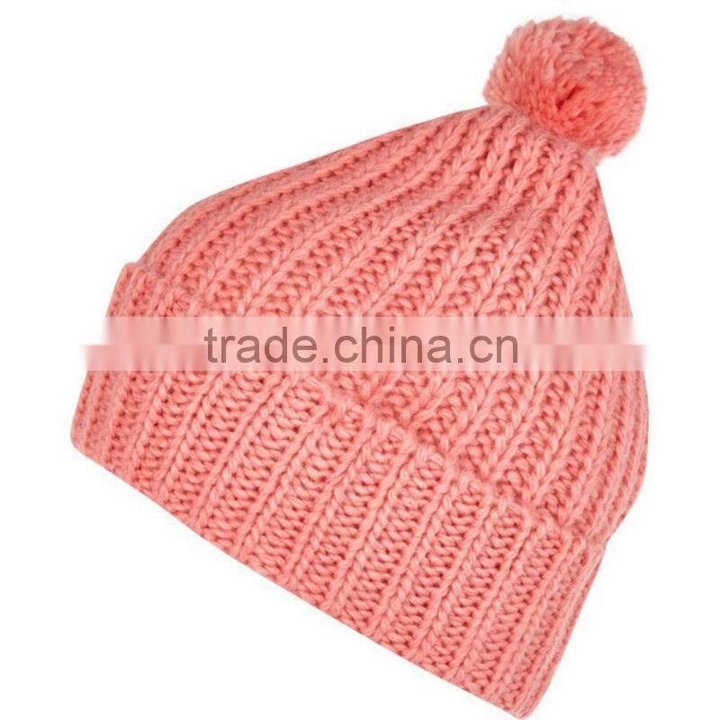 2016 orange/pink ladies knitted winter hat