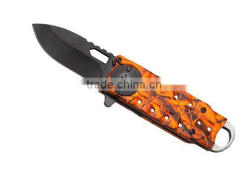 Red camo aluminum handle knife Adventure Pocket Knife