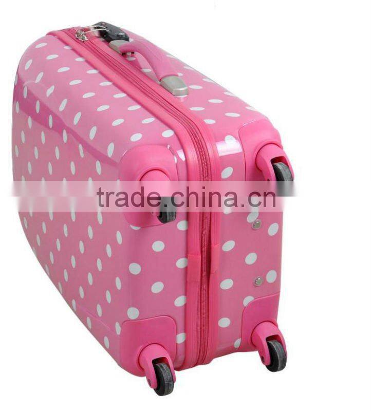 2015 china supplier Populor Polka dot printing PC trolley travel luggage/sky travel luggage/travel house luggage