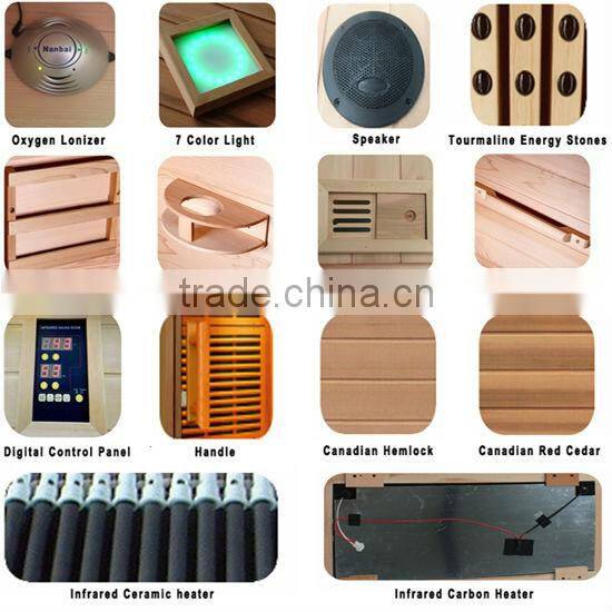 Far infrared solar outdoor wooden bath barrel sauna steam room KN-001D