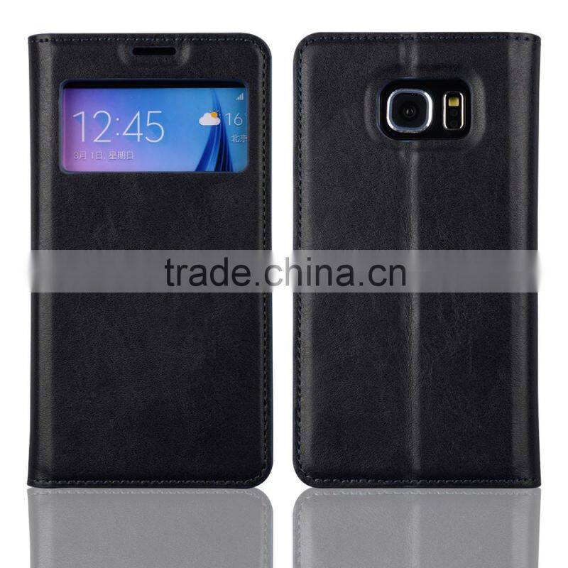 C&T Pure Window Wallet Leather Flip Folio Magnetic Skin Tpu Case Cover Card Slots for Samsung Galaxy S7