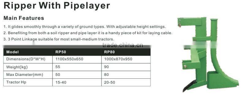 3Point Single Tine Ripper for pipe laying, Ripper