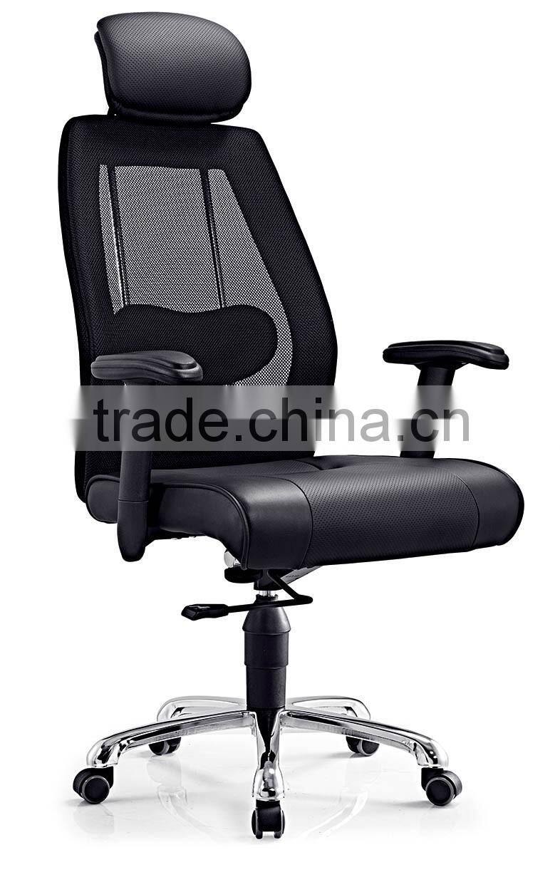 comfort high quality fabric mesh Executive computer chair with chormed armrest