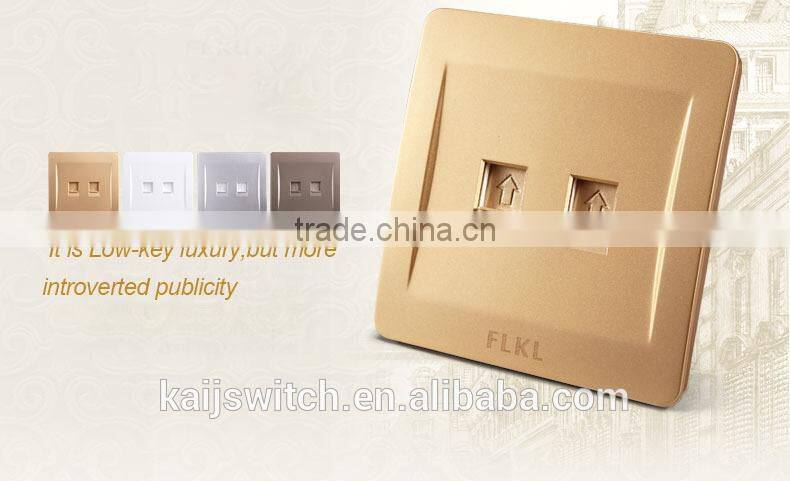 Electrical 2 port wall phone computer outlet network switch