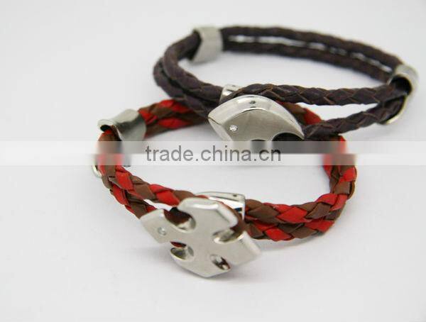 Fashion leather wristband for wholesale-ZB3340