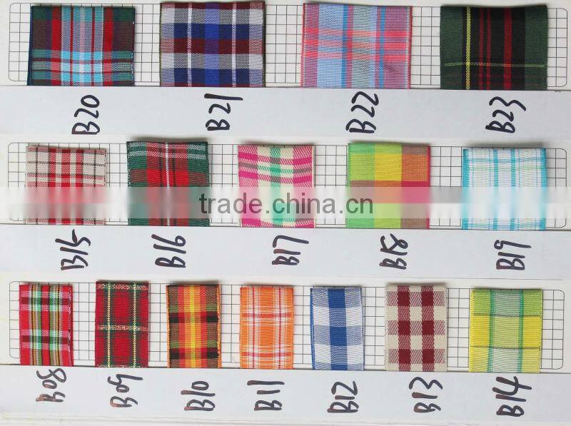 2014 wholesale colorful plaid ribbon bows used on puppy bears
