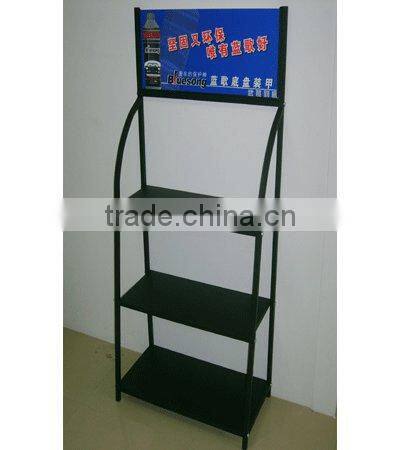 black powder coat supermarket metal bottle display stand rack HSX-S634
