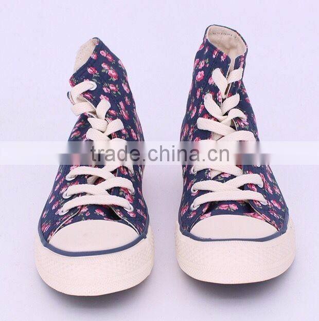 Sneakers shoes women canvas shoes high cut flora print vulcanized shoes